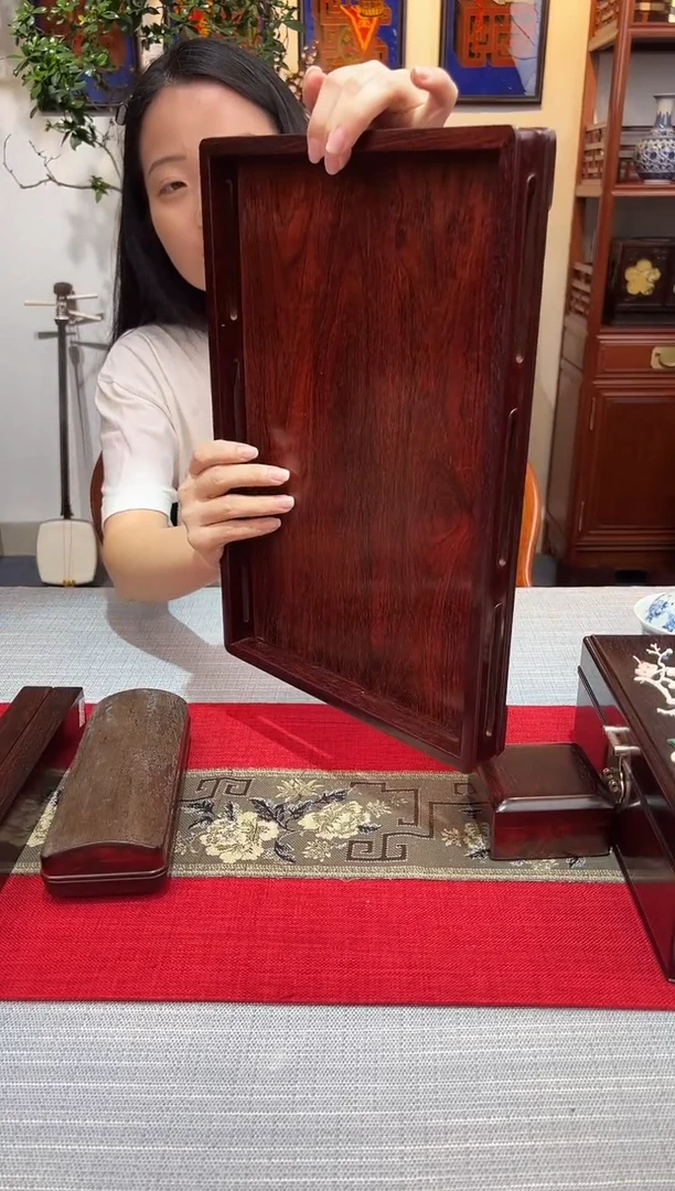 紫檀木类成套家具文承盘  茶盘