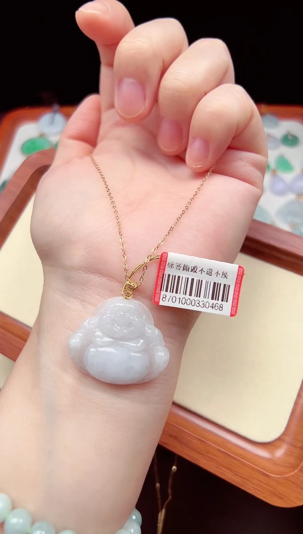 【闪购商品】翡翠颈饰18K金镶嵌佛公