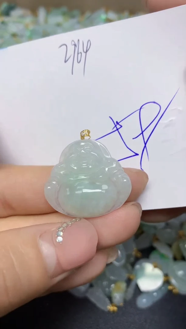 【闪购商品】翡翠挂件18K金镶嵌 天然翡翠A货