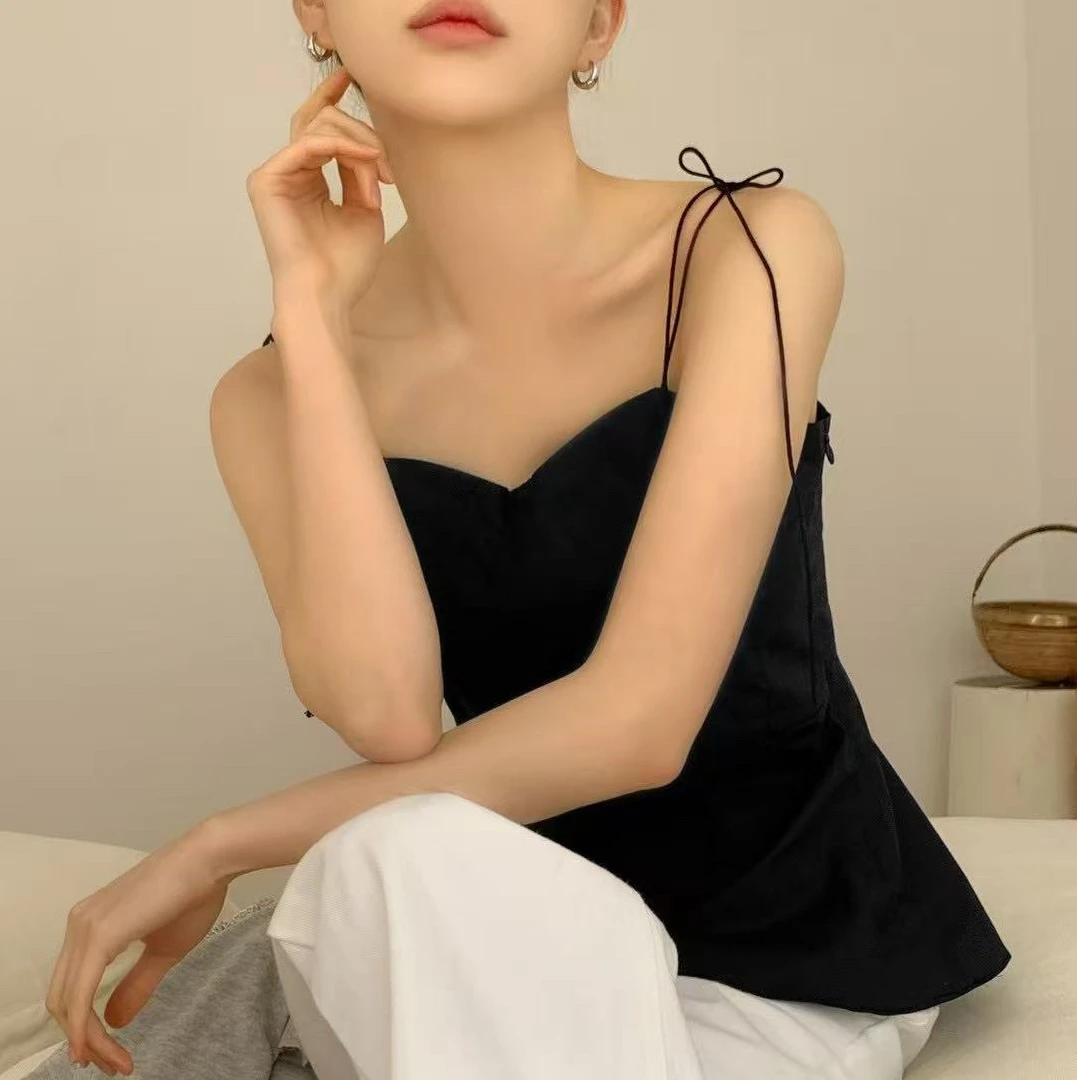 No退No换壹韩国东大门女装2025夏季新款修身设计感吊带背心女014a