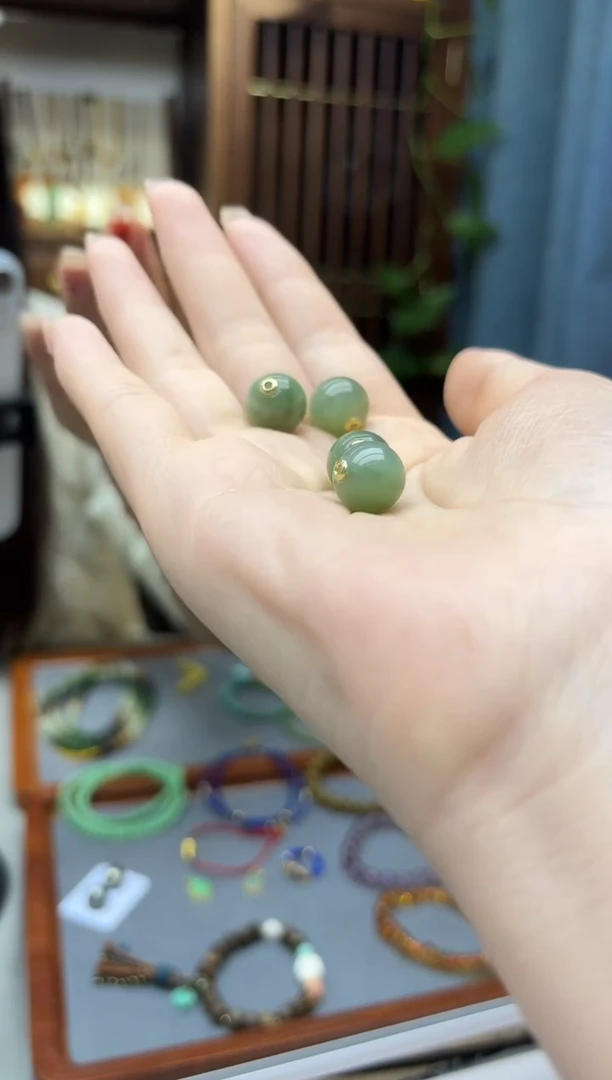 未镶嵌和田玉挂件和田玉单珠配饰12mmYX多样性发其一