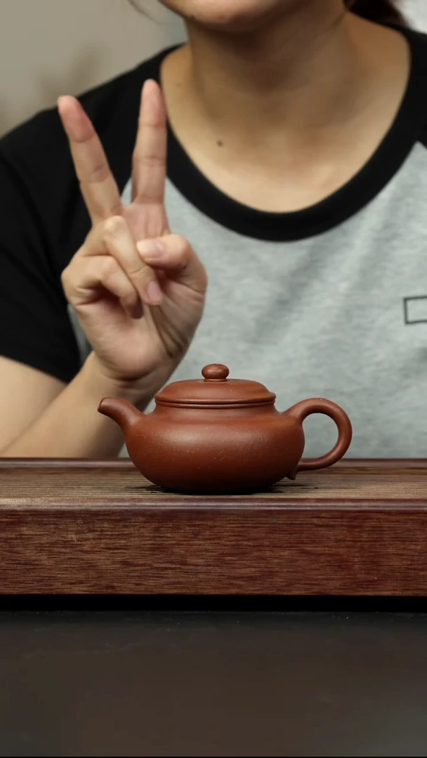 紫砂茶壶红降坡 纳底仿古 全手工