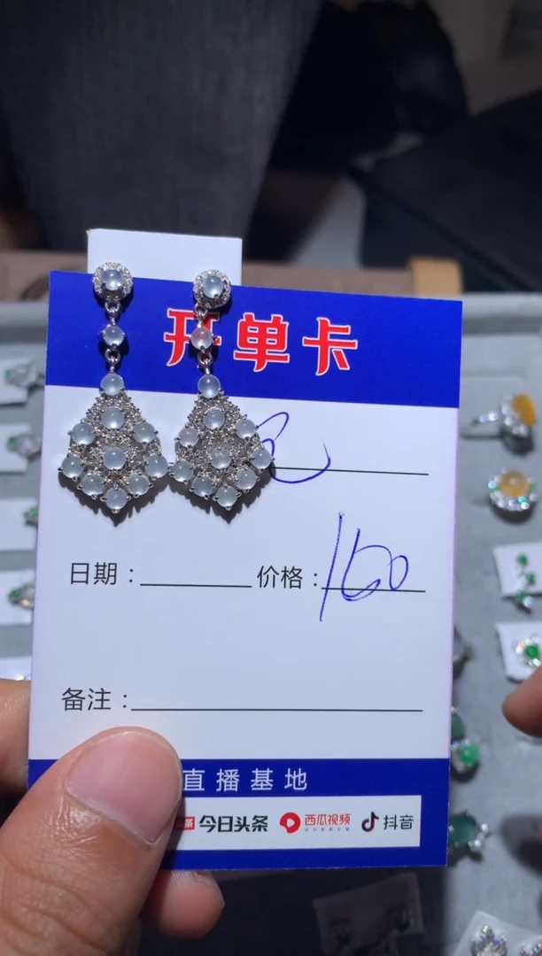 【闪购商品】翡翠耳饰银S925镶嵌向 沉溺