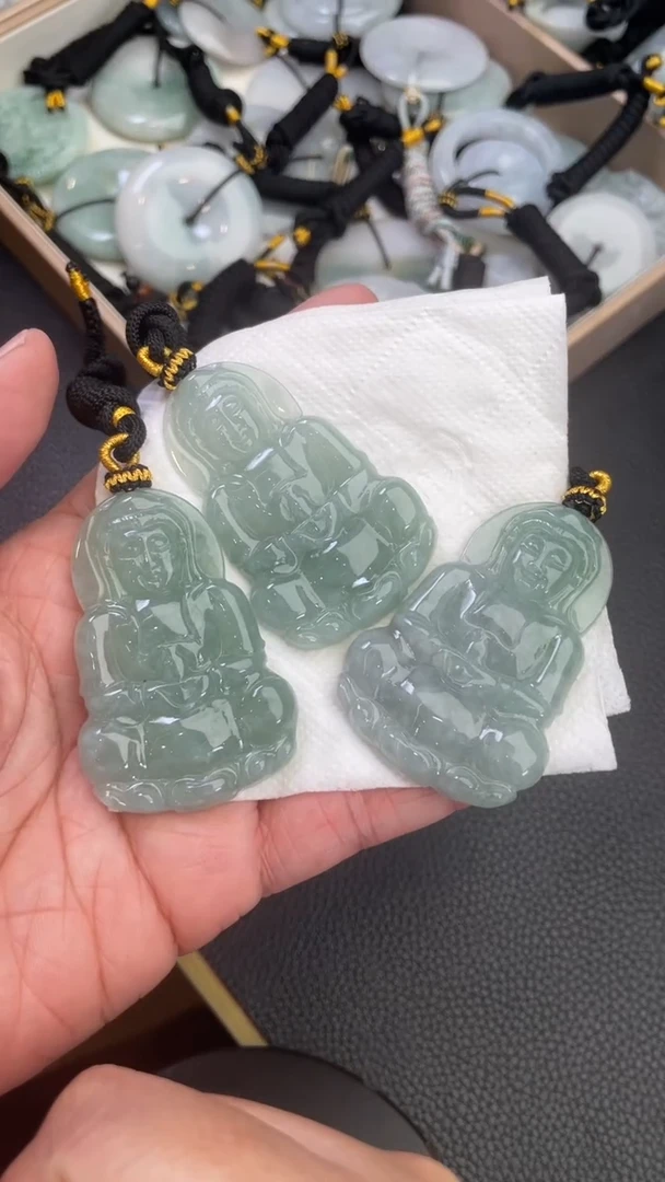 颈饰未镶嵌翡翠天然缅甸翡翠A货多样性发一观音4