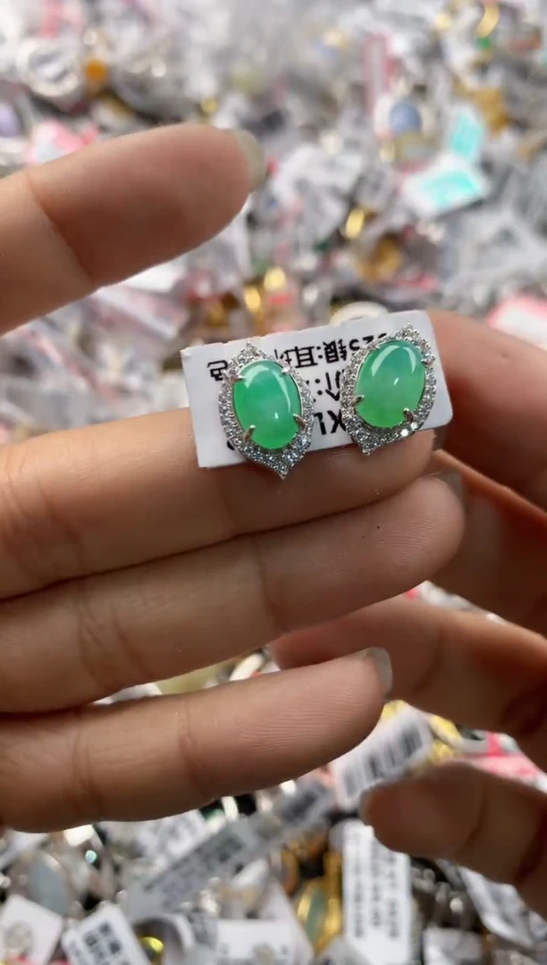 银S925镶嵌戒指翡翠181818----5