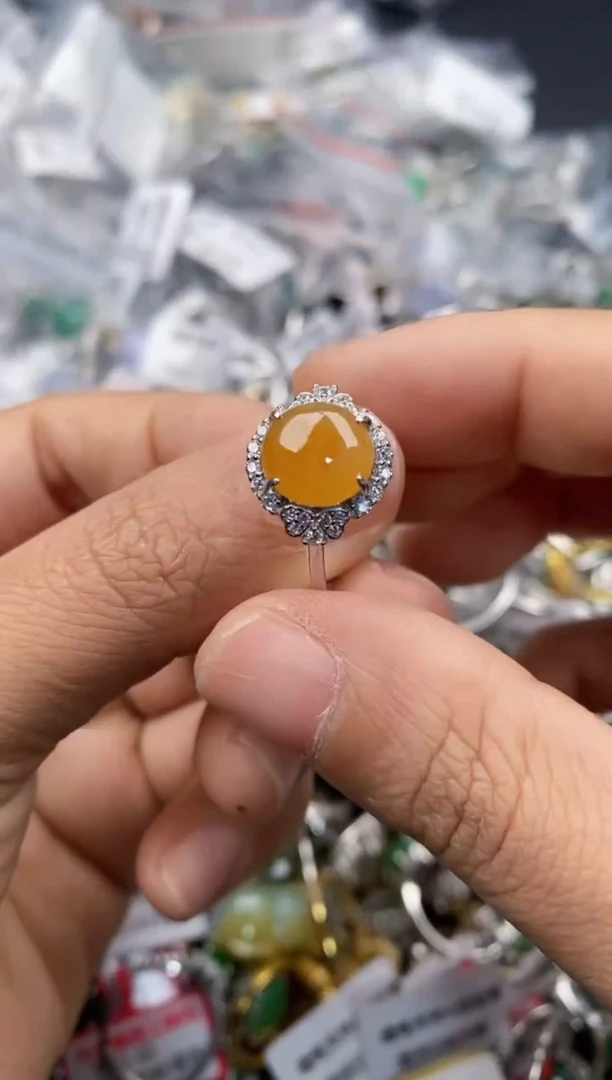 银S925镶嵌戒指翡翠111        6