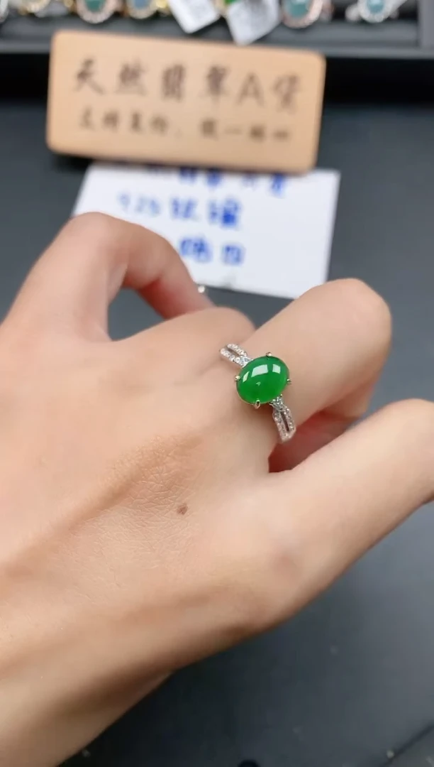 银S925镶嵌戒指翡翠111