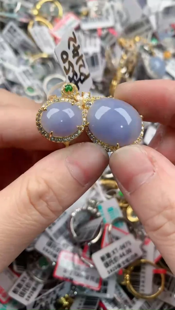 银S925镶嵌戒指翡翠141414----10