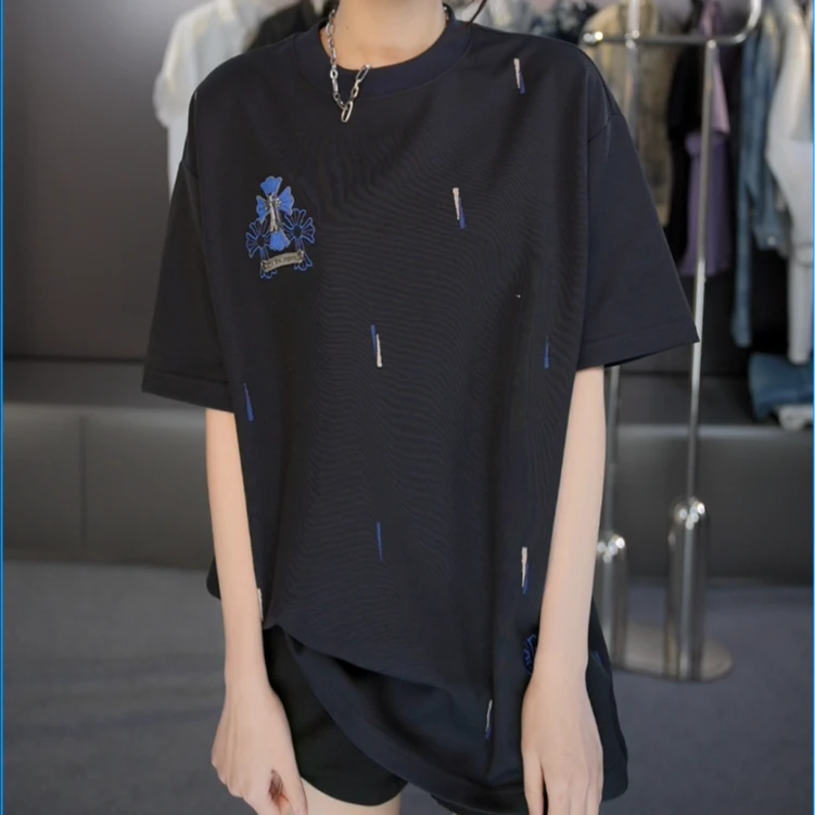 【绘尚D7黛仪6209】夏季短袖T恤休闲百搭男女同款圆领S256209