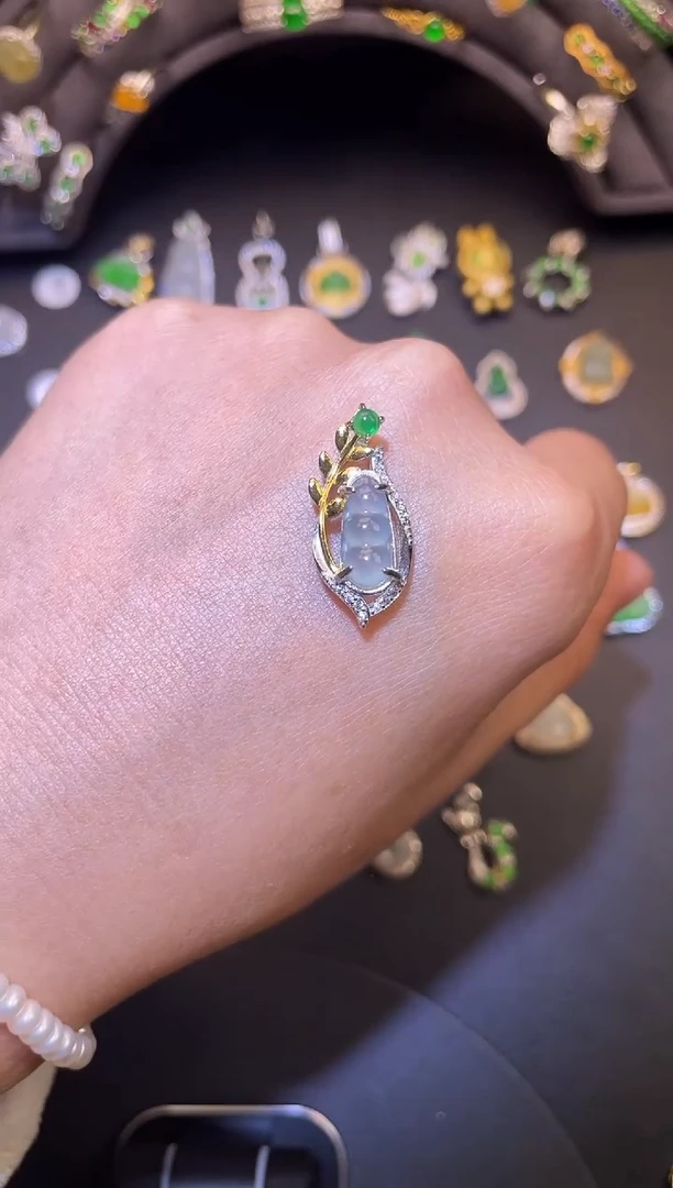 吊坠(不含链)银S925镶嵌翡翠1