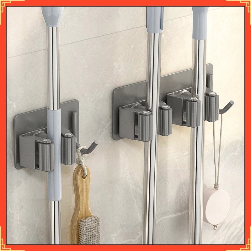 拖把架免打孔拖把夹拖把挂钩卫生间挂架强力壁挂收纳承重厨房D567