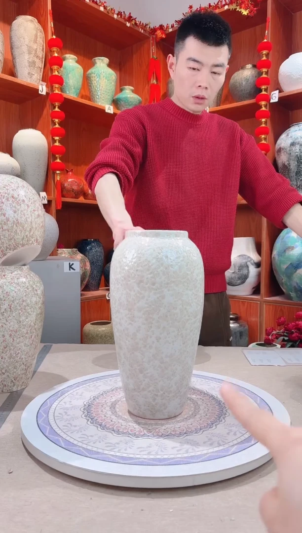 【闪购商品】瓶陶瓷花瓶 无花 茶白大号