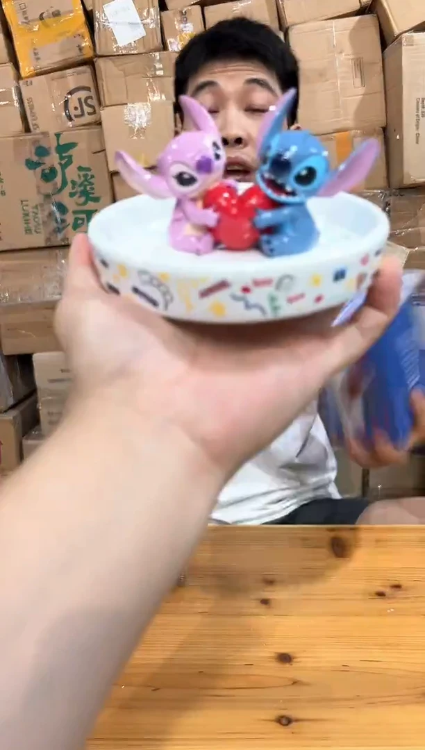 瓷片原盒史迪仔安琪首饰盘
