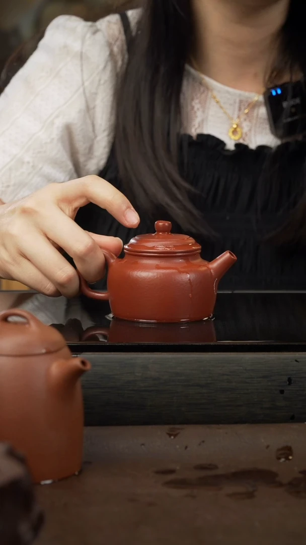 茶壶紫砂13，德钟，朱泥，100cc