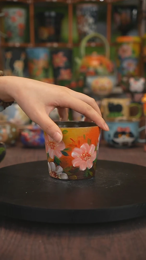 紫砂油画手绘釉下彩