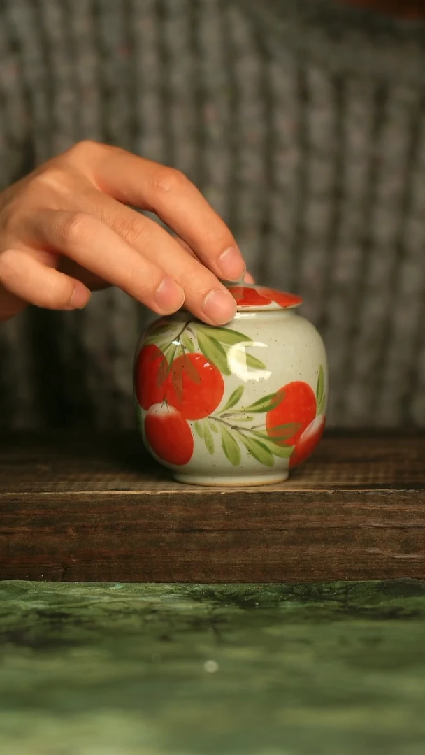陶瓷青诗集手工手绘瓷器