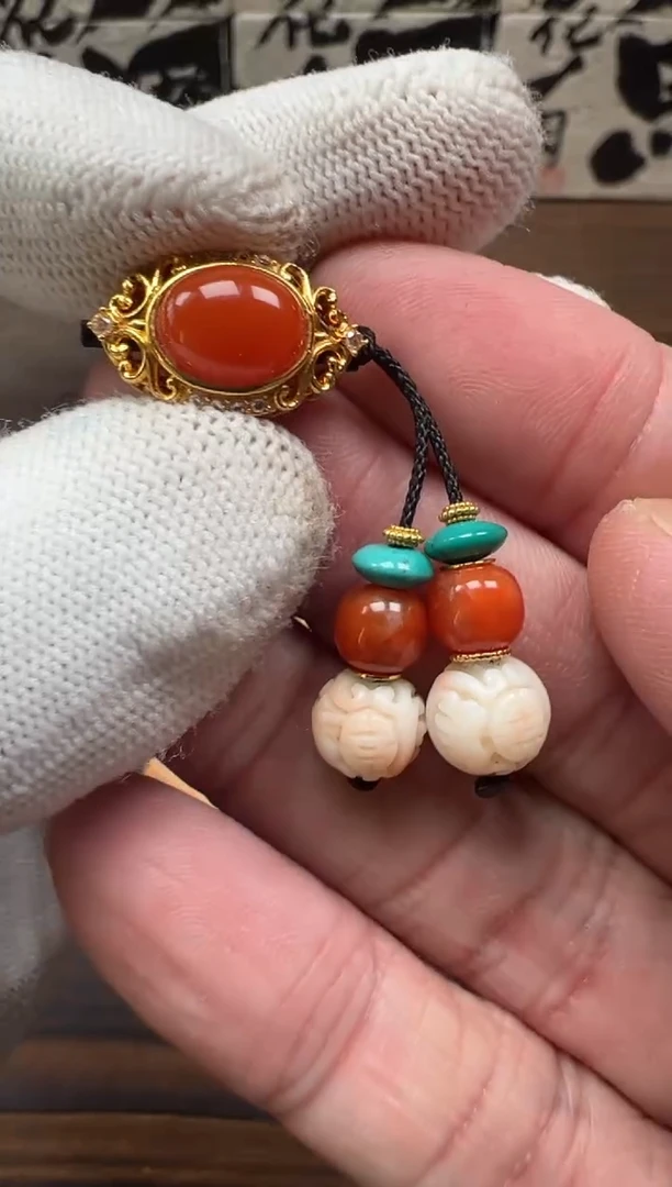 【闪购商品】南红玛瑙1218K金镶嵌南红玛瑙