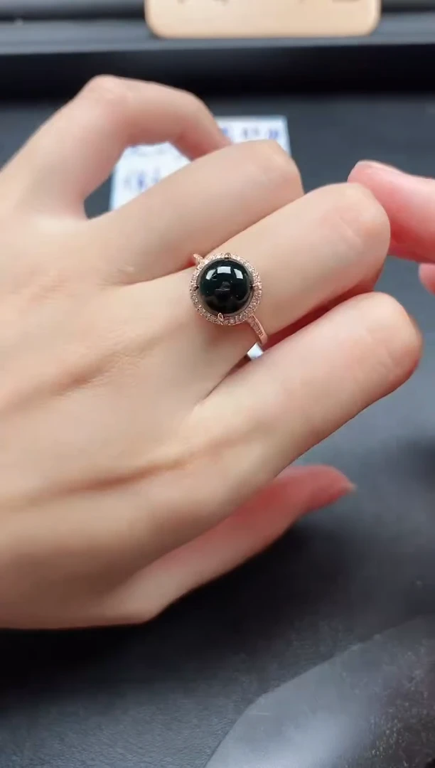 翡翠戒指银S925镶嵌51511