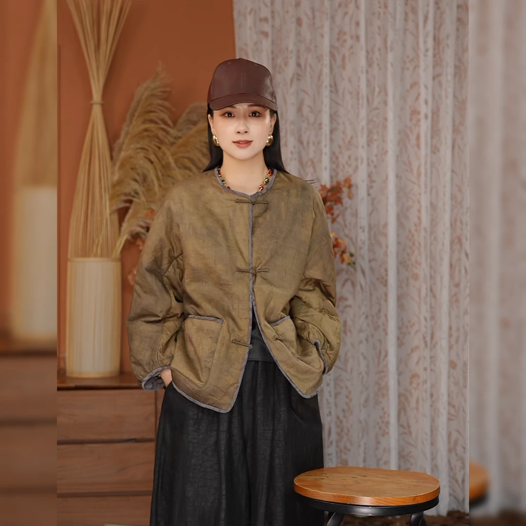 【稀有双宫丝 · 棉服1】古典美 100%桑蚕丝 保暖秋冬外套B50876-B