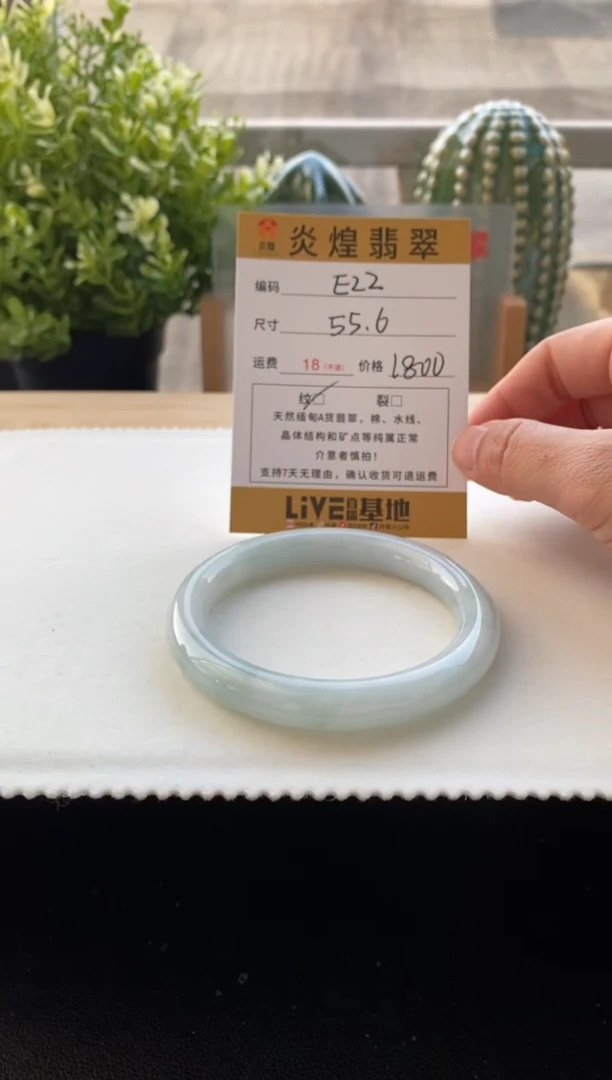 未镶嵌手镯翡翠55.6圈口 编码E22
