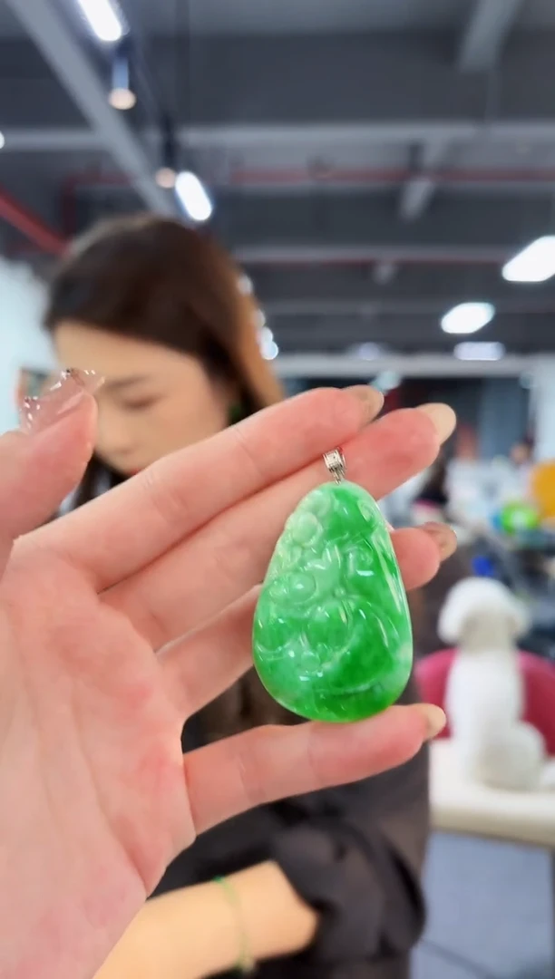 【闪购商品】翡翠颈饰18K金镶嵌缅料A货/支持复检/一件