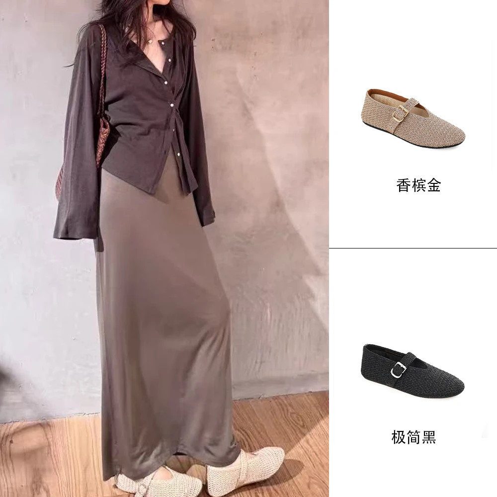 MY WANTS2025潮流时尚复古风一脚蹬平跟透气轻便经典百搭MK203815