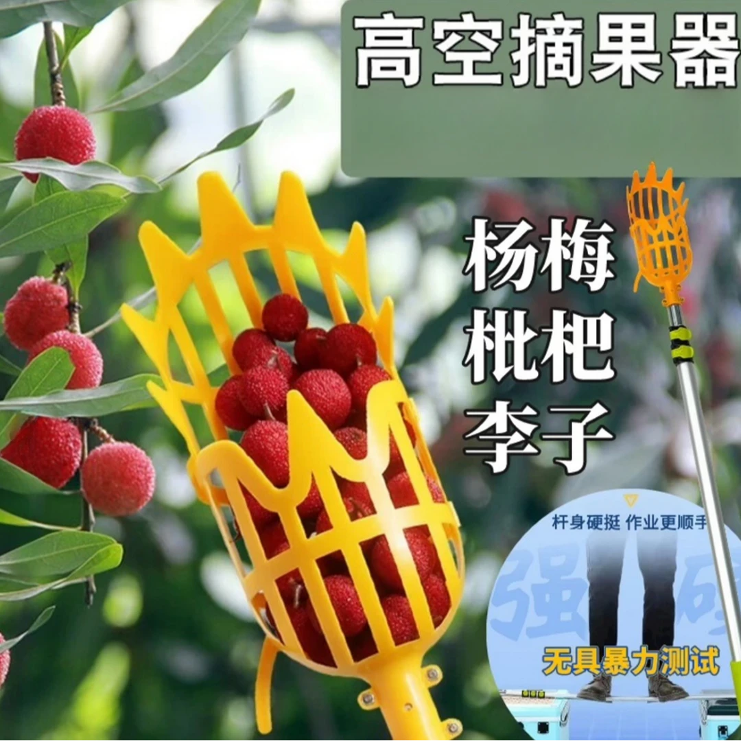 万用型摘果器摘枇杷摘杨梅工具高空伸缩杆摘果器李子水果摘果利器