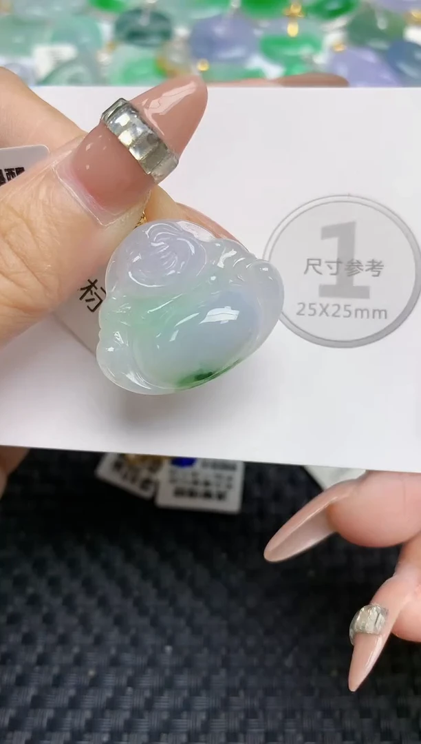 颈饰18K金镶嵌翡翠天然缅甸A货翡翠百元以上9元证书费自理