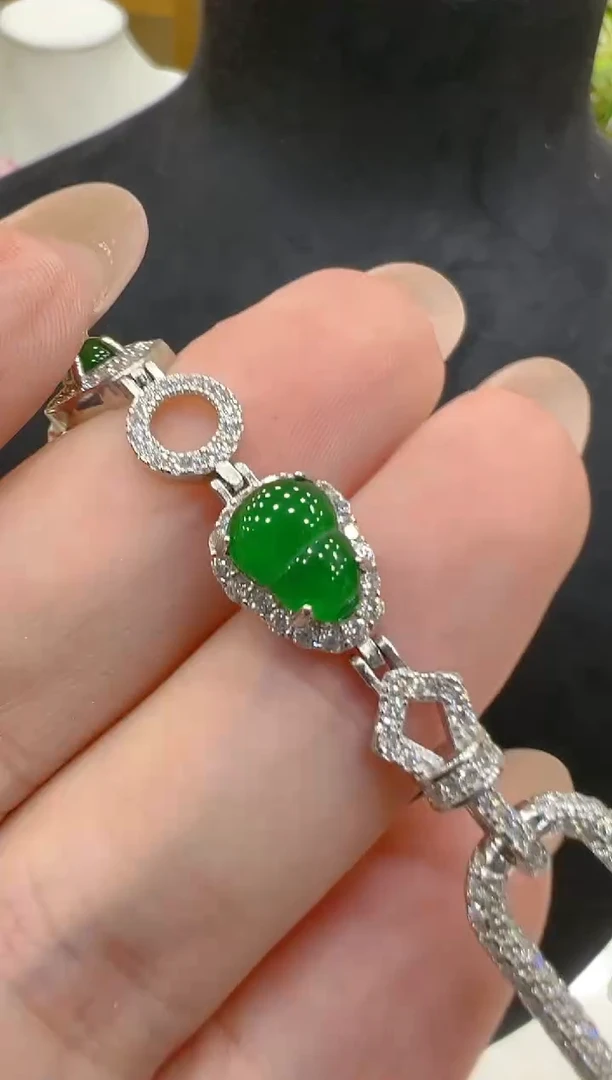 银S925镶嵌手链翡翠多样性团购发一件