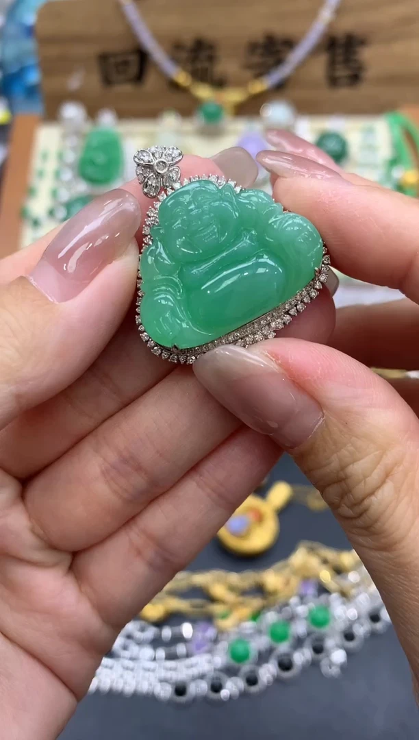 【闪购商品】翡翠颈饰18K金镶嵌608-中国好珍宝