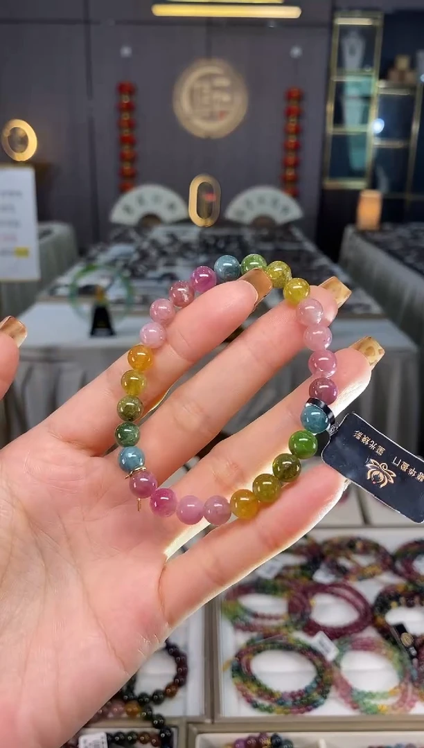 未镶嵌老矿碧玺单圈手串7mm+碧玺dan多样性发货一条