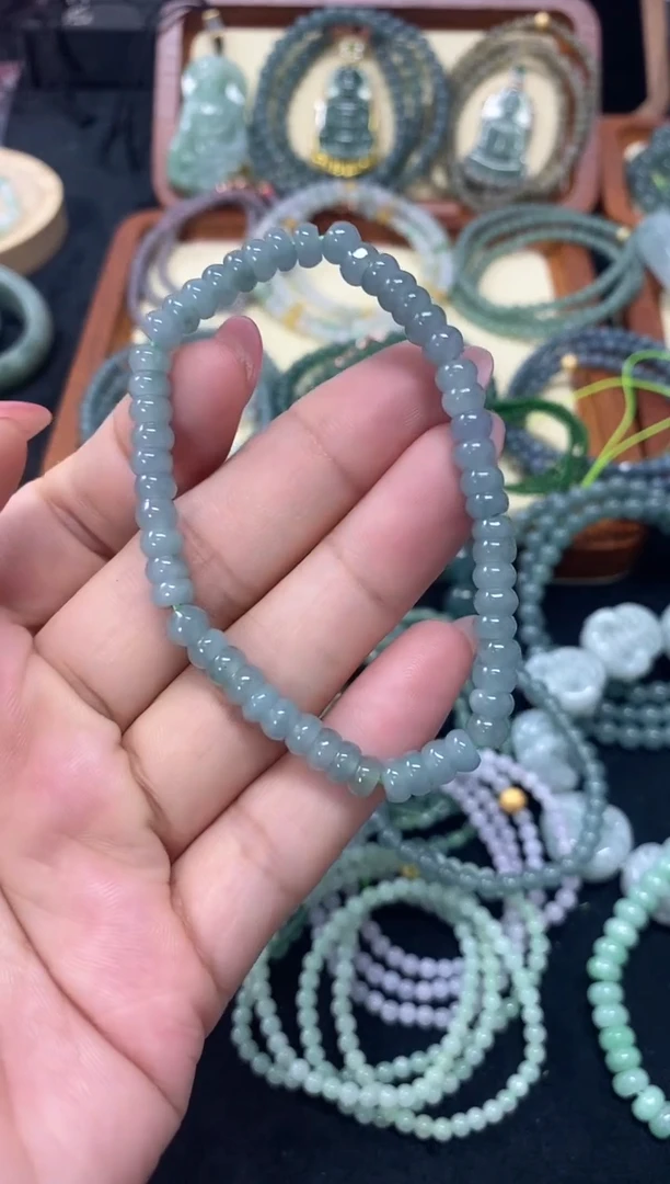项链未镶嵌翡翠天然翡翠算盘珠手链