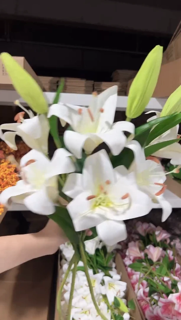3枝白色大百合