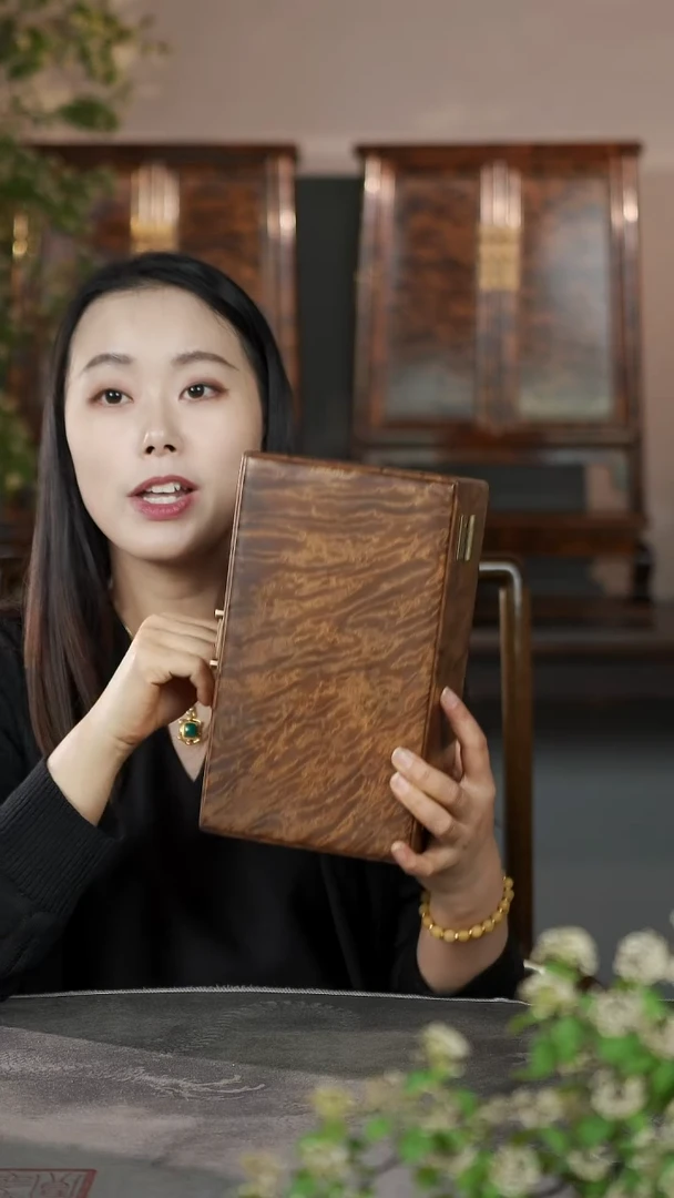 金丝楠闪电云彩水波精工一木一器收纳盒6