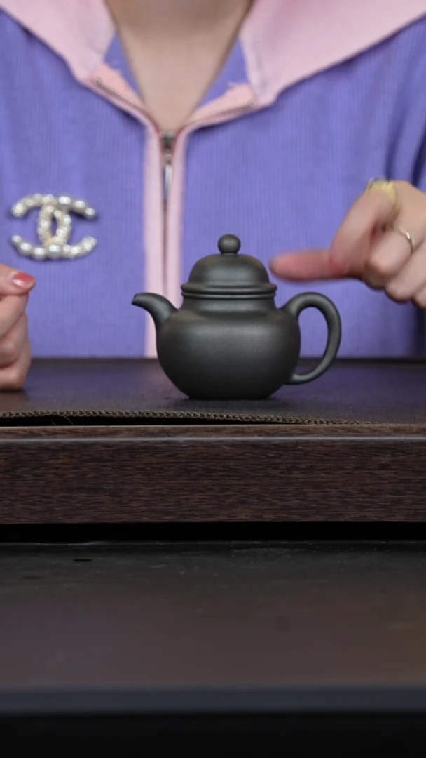 【闪购商品】紫砂茶壶匣钵贝壳烧天青寿珍掇球