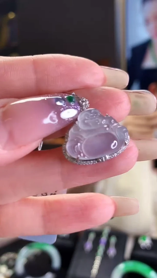 【闪购商品】翡翠吊坠(不含链)18K金镶嵌佛公