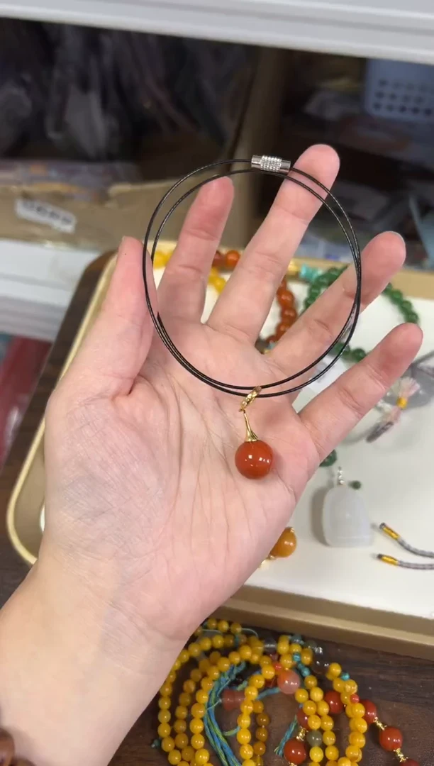 未镶嵌南红玛瑙耳饰南红玛瑙圆珠项圈项链[2088]