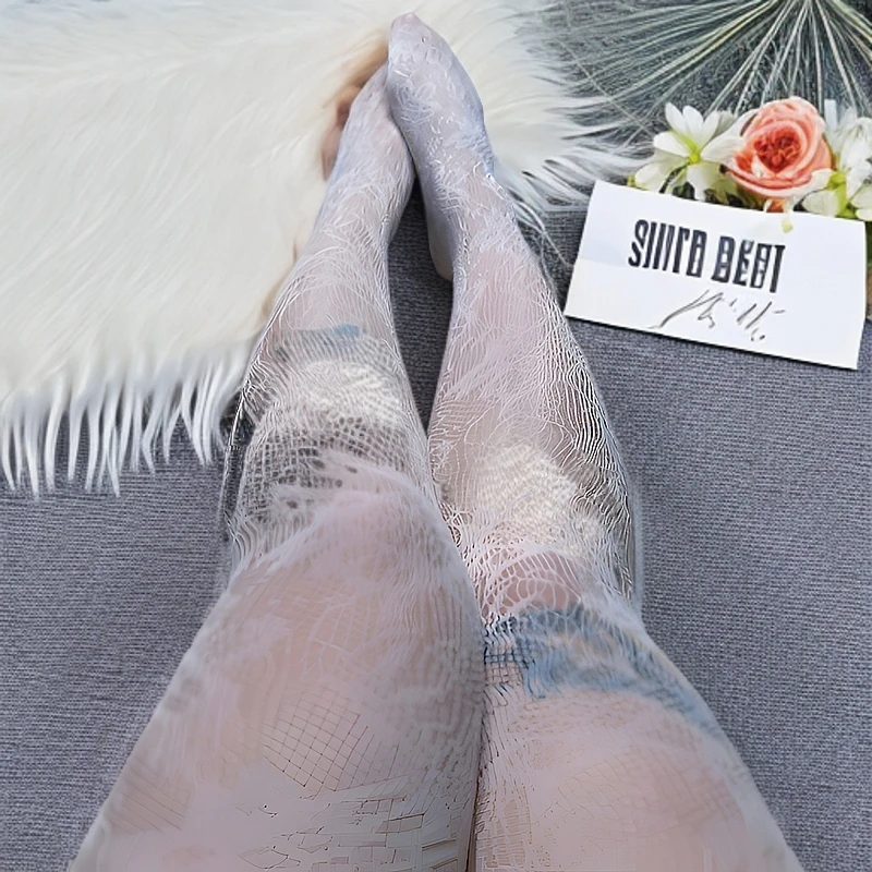 思吾大码｜繁花百搭渔网性感黑色白色红色网红连裤袜·200斤渔网袜