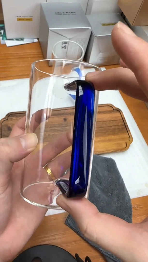 风谜金标绿茶杯宝蓝色