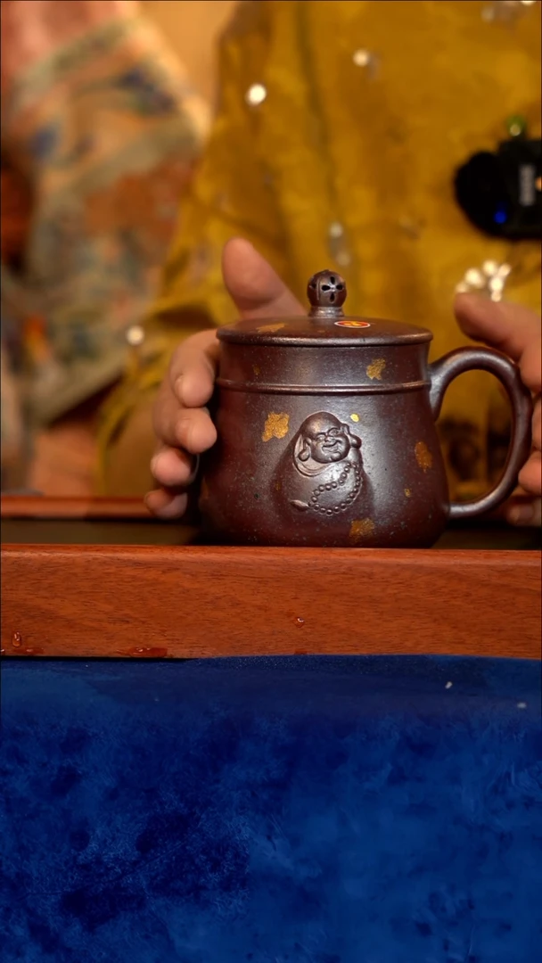 紫砂 宜兴紫砂 GFY 小叶紫檀 佛肚杯大