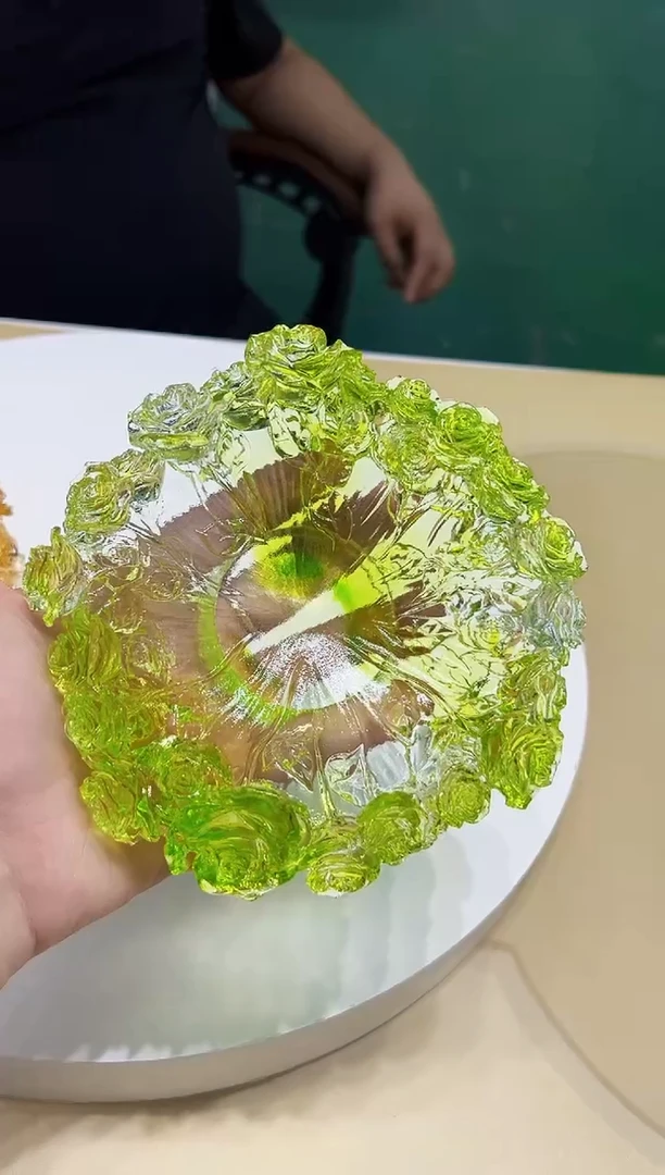 琉璃手工艺品古法琉璃果盘摆件