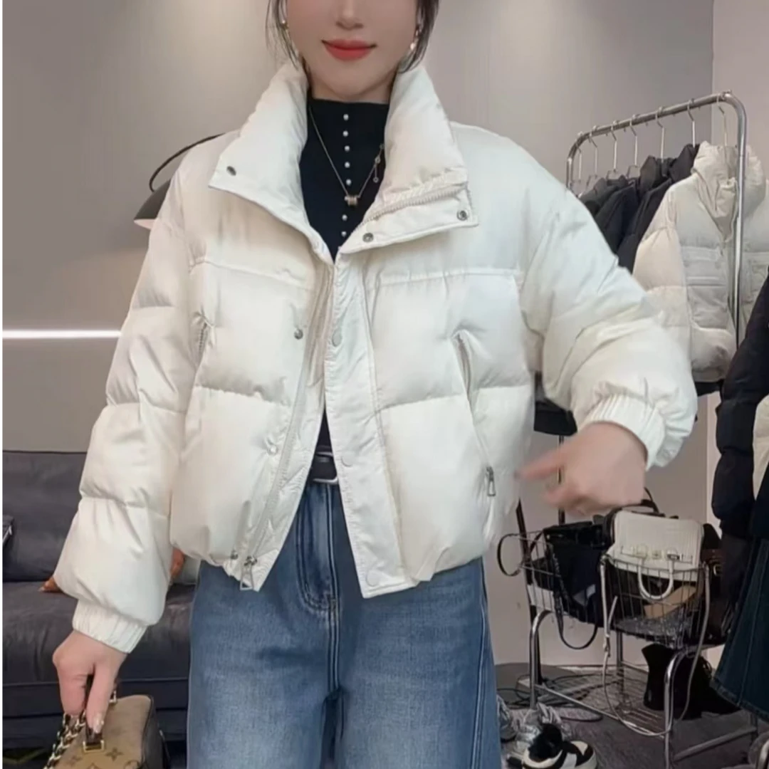 欧货小个子立领羽绒服女冬季新款宽松显瘦百搭减龄加厚短外套短款
