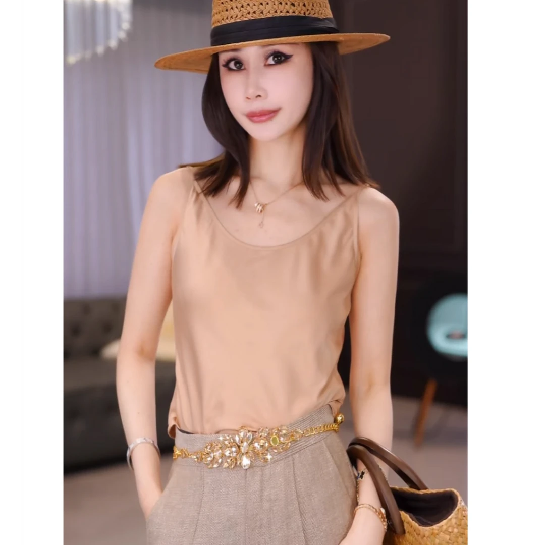 LUXURYMEMO【万能吊带】吊带背心女外穿夏季薄款宽松垂感透气缎面