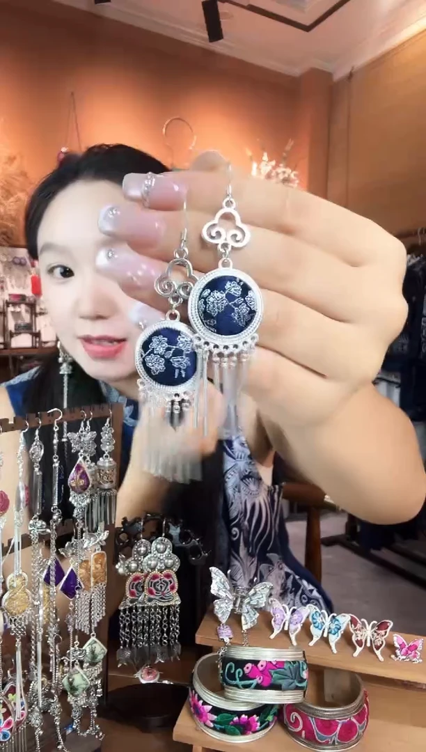 刺绣纯手工民族风耳环