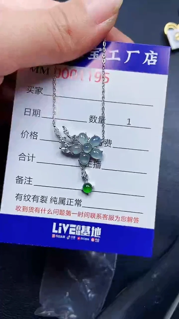 翡翠银S925镶嵌颈饰1195