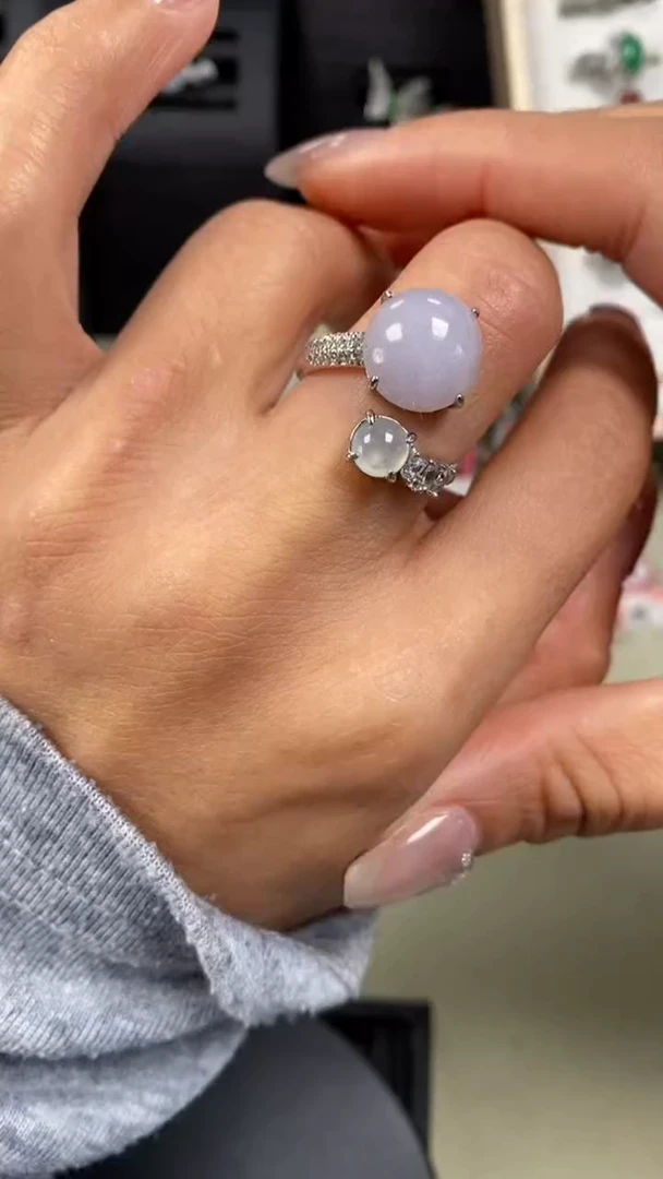 【闪购商品】翡翠戒指银S925镶嵌9501