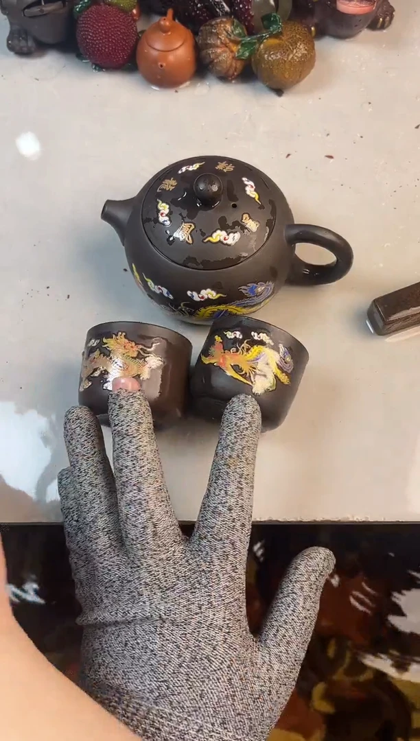 变色小西施+2扳指杯+壶绳