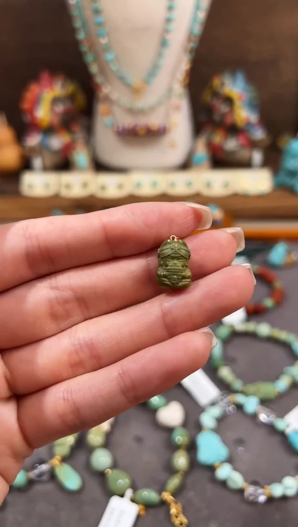 18K金镶嵌绿松石提溜绿松石提溜