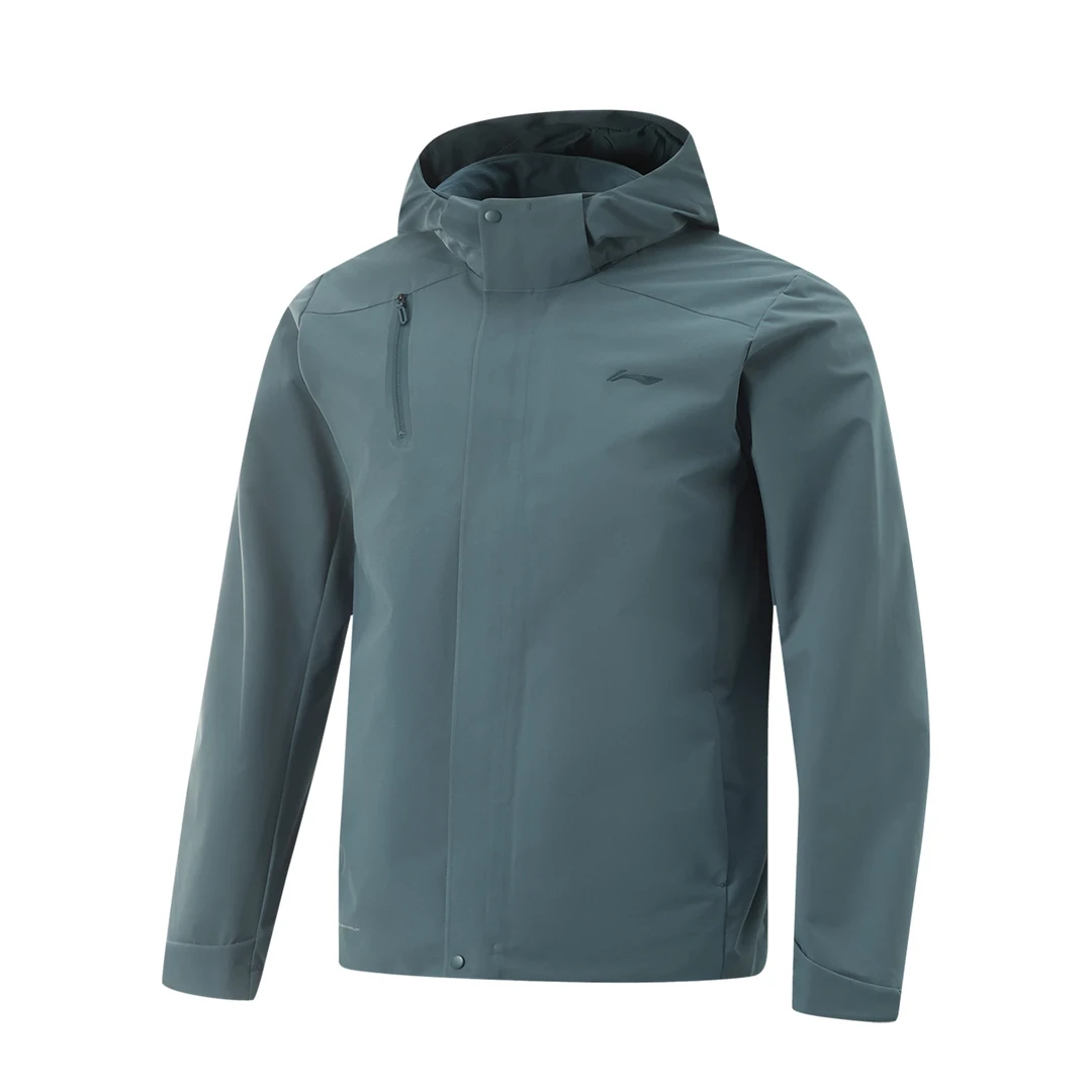 李宁冲锋衣外套秋季新款男子保暖防泼水三合一风衣AWBU007 冲锋衣