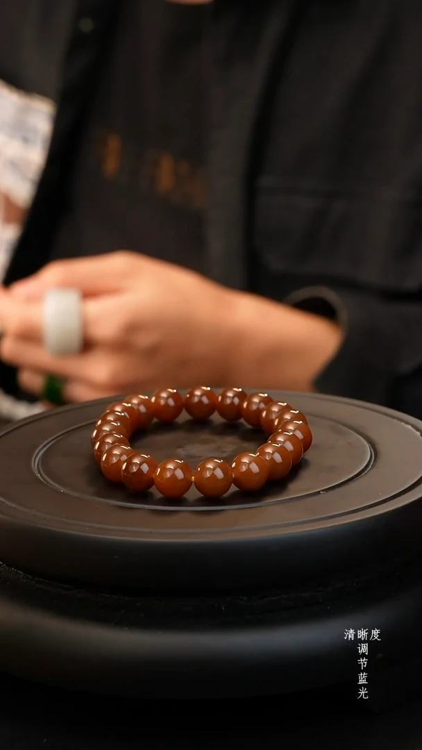 未镶嵌手串和田玉且末糖纯红糖手串颗颗红润细腻卡10m